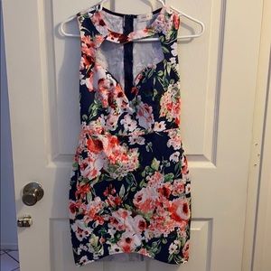 Flora print bodycon dress